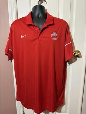 Nike Ohio State Lacrosse Golf Shirt Mens XXL Red Embroidered